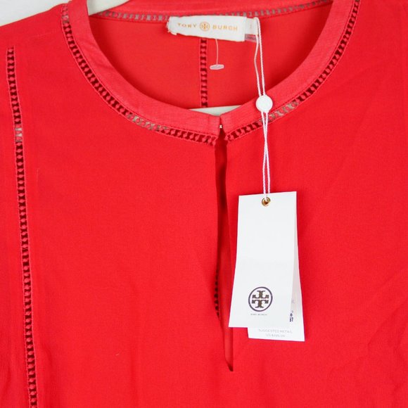 NWT Tory Burch Silk Ruffled Hem Sleeveless Top– Chic Blouse for Any Occasion - Picture 3 of 9